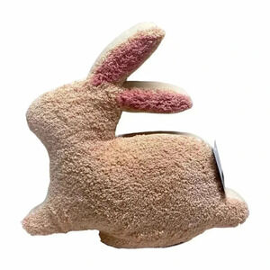 The Farmhouse Pink Easter Bunny Rabbit Decorative Throw Pillow Spring Pastel